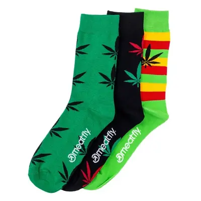 Meatfly ponožky Ganja Green socks - S19 Triple pack 92086973