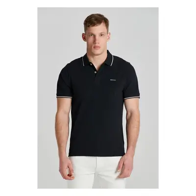 POLOKOŠILE GANT TIPPING SS PIQUE RUGGER BLACK 90156464