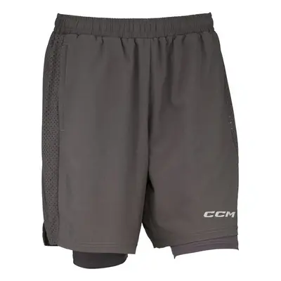 Pánské šortky CCM 2 IN 1 Training Short Charcoal L 91955152