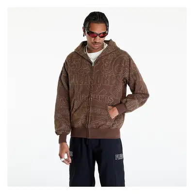 Mikina PLEASURES Signal Zip Up Hoodie Brown S 90184420