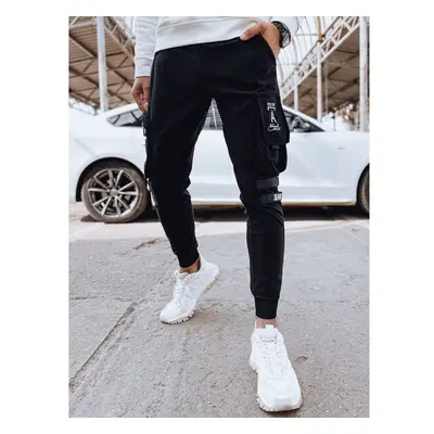 Dstreet Poutavé černé kapsáčové jogger kalhoty 92236687