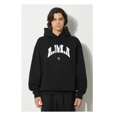 Bavlněná mikina Marcelo Burlon Ama Comfort Hoodie pánská, černá barva, 96020683