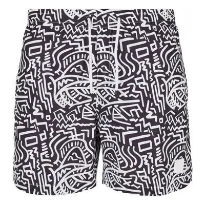 Pánské koupací šortky Urban Classics Pattern Swim Shorts - signs aop 53563282