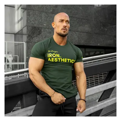 Pánské fitness tričko Iron Aesthetics Be Stronger, zelené 60712700