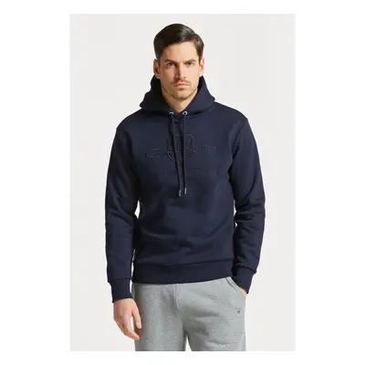 MIKINA GANT REG TONAL SHIELD HOODIE EVENING BLUE 76936448