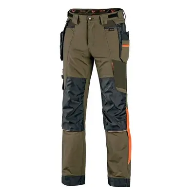 Canis CXS NAOS kalhoty pánské khaki/olive HV oranžové doplňky 99802206