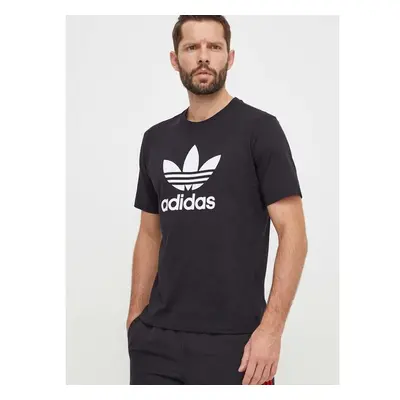 Bavlněné tričko adidas Originals Trefoil černá barva, s potiskem, 88323000