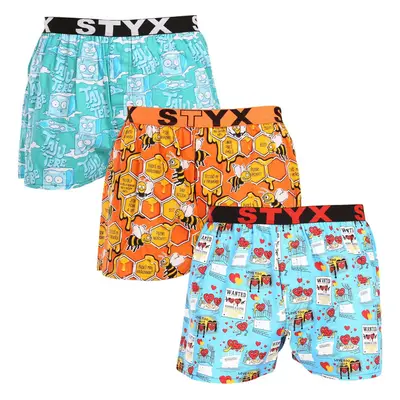 3PACK pánské trenky Styx art sportovní guma vícebarevné (3B16476) 88652069