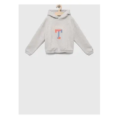 Dětská mikina Tommy Hilfiger béžová barva, s kapucí, s aplikací 83018260