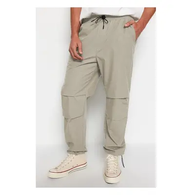 Trendyol Light Khaki Elastic Waist Tied Jogger Fit Baggy Parachute 91275765