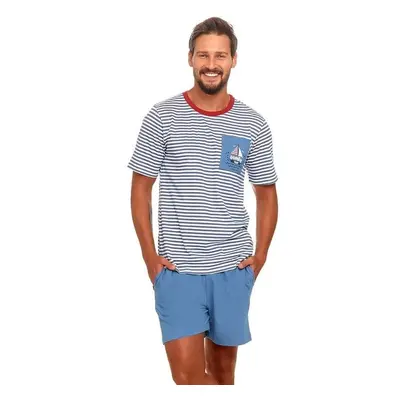 DN Nightwear Pánské pyžamo Jack modré pruhy 68554449