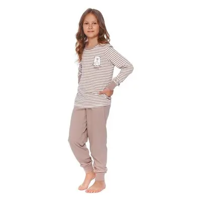 DN Nightwear Dětské pyžamo Bear hnědé s pruhy 72825104