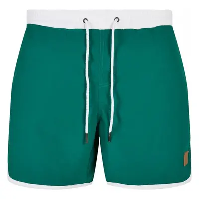 Pánské koupací kraťasy Urban Classics Retro Swimshorts - white/green 71707843