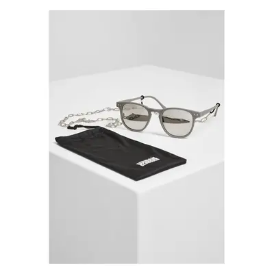 URBAN CLASSICS Sunglasses Arthur with Chain - grey/silver 66066327