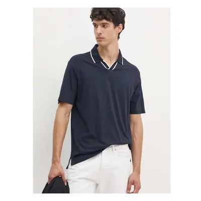 Bavlněné polo tričko Armani Exchange tmavomodrá barva, s aplikací, 95060522