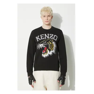 Bavlněná mikina Kenzo Tiger Varsity Slim Sweatshirt pánská, černá 91076210