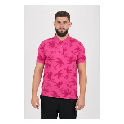 Tommy Hilfiger Polo shirt - ALLOVER PALM GMD SLIM POLO pink 95404503