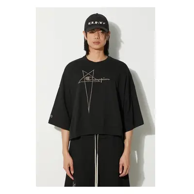 Bavlněné tričko Rick Owens x Champion Tommy T-Shirt Cropped černá 92784949