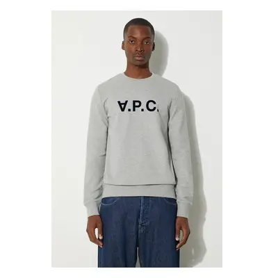 Bavlněná mikina A.P.C. Sweat Vpc COECQ-H27378 BLACK pánská, šedá barva 84020103