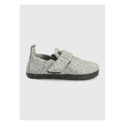 Dětské vlněné pantofle Birkenstock šedá barva 70046146