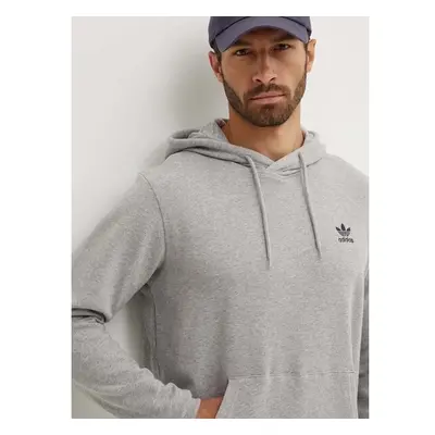 Bavlněná mikina adidas Originals pánská, šedá barva, s kapucí, 94358885