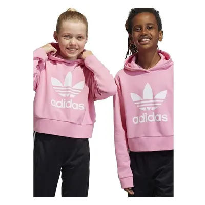 Dětská mikina adidas Originals růžová barva, s kapucí, s potiskem 82582339