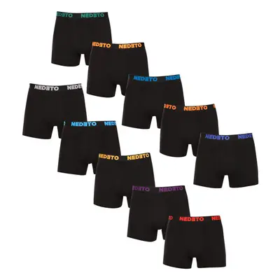 10PACK pánské boxerky Nedeto černé (10NB004b) 90392858