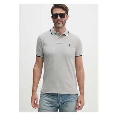 Bavlněné polo tričko Polo Ralph Lauren šedá barva 95694533