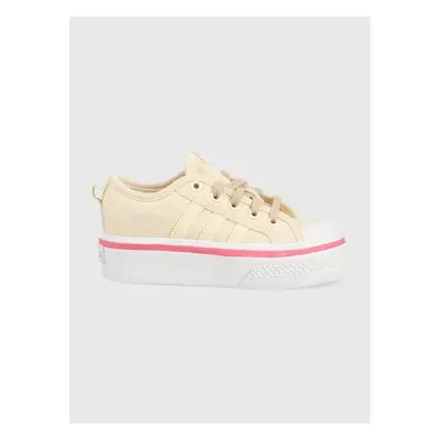 Dětské tenisky adidas Originals NIZZA PLATFORM C béžová barva 83436008