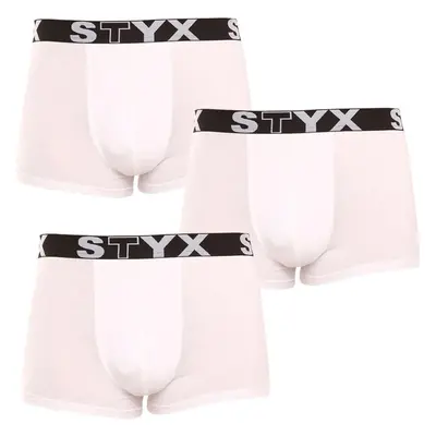 3PACK pánské boxerky Styx sportovní guma bílé (3G1061) 85298084