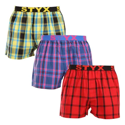 3PACK pánské trenky Styx sportovní guma vícebarevné (3B103133) 92927672