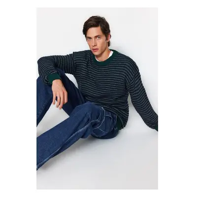 Trendyol Green Regular Fit Crew Neck Jacquard Knitwear Sweater 93612486