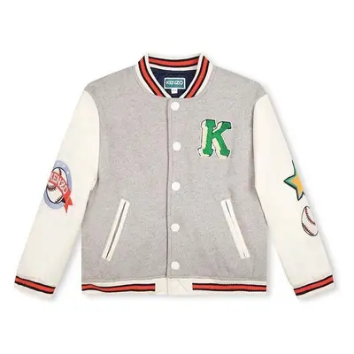 Dětská bomber bunda Kenzo Kids šedá barva 87924912