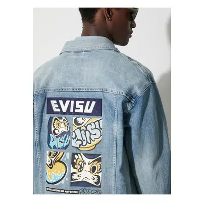 Džínová bunda Evisu pánská, přechodná, oversize 88707275