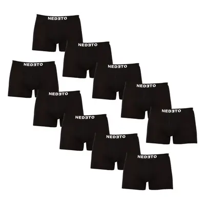 10PACK pánské boxerky Nedeto černé (10NDTB001-brand) 76602506