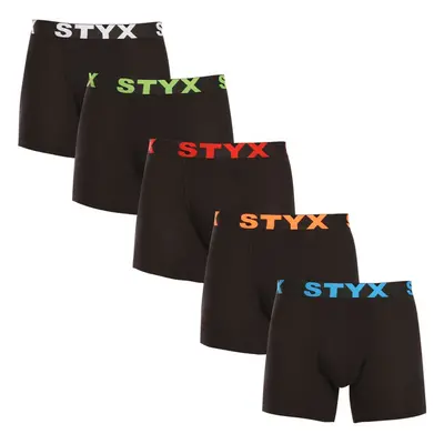 5PACK pánské boxerky Styx long sportovní guma černé (5U9602) 88665696