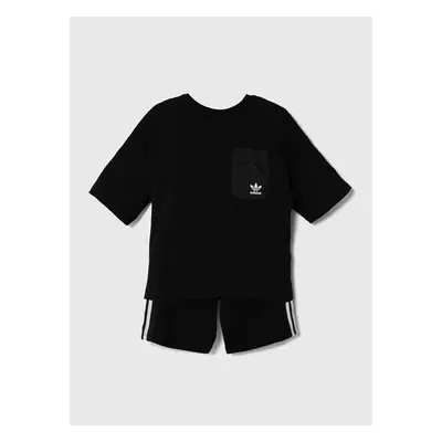 Dětská souprava adidas Originals SHORT TEE SET černá barva, IY4817 94845256