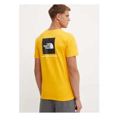 Bavlněné tričko The North Face S/S Redbox Tee žlutá barva, s potiskem, 95224022