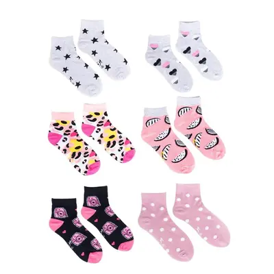 Yoclub Kidss Girls Cotton Socks Patterns Colours 6-pack SKA-0023G-AA00 68921690