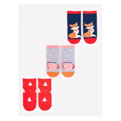 Yoclub Kidss Childrens Christmas 3Pack Socks SKA-X012G-AA00 75797846