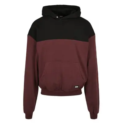 URBAN CLASSICS Upper Block Hoody - cherry/blk 60180824