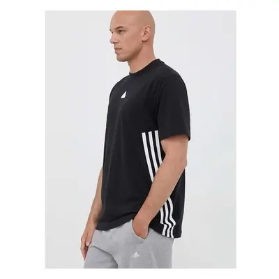 Bavlněné tričko adidas černá barva, potiskem 83412667