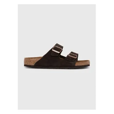 Semišové pantofle Birkenstock Arizona pánské, hnědá barva, 1027077 89271855