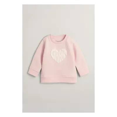 MIKINA GANT HEART GRAPHIC C-NECK CRYSTAL PINK 89383080