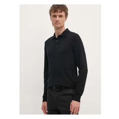 Vlněný svetr Calvin Klein pánský, černá barva, lehký, K10K113418 96037033