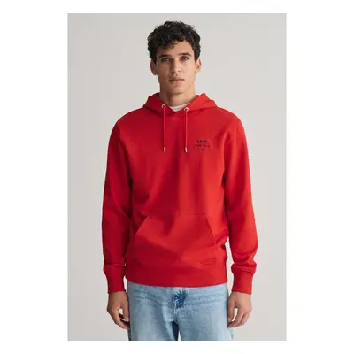 MIKINA GANT LOGO SCRIPT HOODIE RUBY RED 89451265