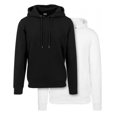 URBAN CLASSICS Basic Sweat Hoody 2-Pack - black+white 66066479