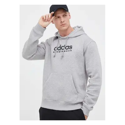 Mikina adidas pánská, šedá barva, s kapucí, s potiskem 82580584