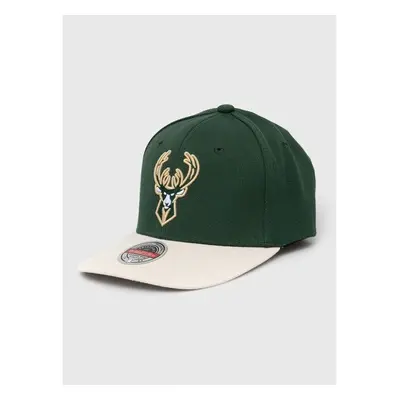 Čepice s vlněnou směsí Mitchell&Ness Milwaukee Bucks zelená barva, s 83072080