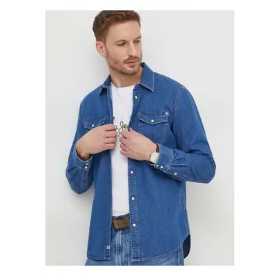 Košile Pepe Jeans HAMMOND pánská, tmavomodrá barva, regular, s 89035622